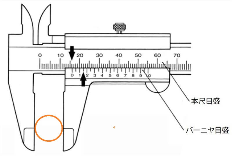 ノギスで寸法の測り方