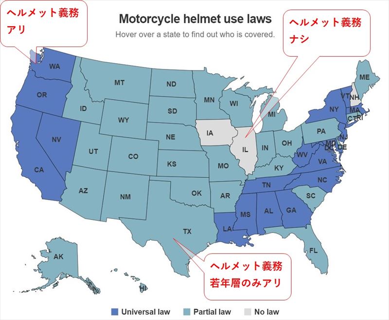 ノーヘルでバイクに乗りたい！【アメリカでは合法】2